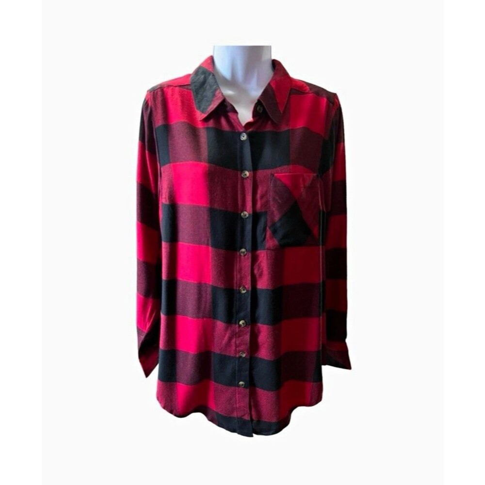 Torrid Women's Long Sleeve Plaid Button Down Shirt Size 1X (14-16) NWT New